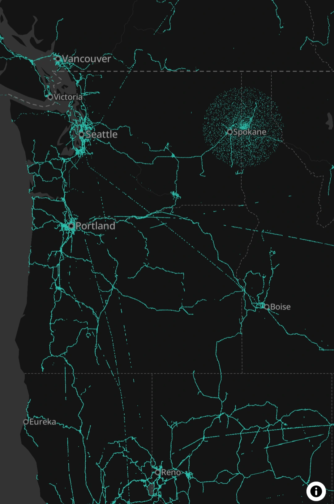 What happened near Spokane in BeaconDB?